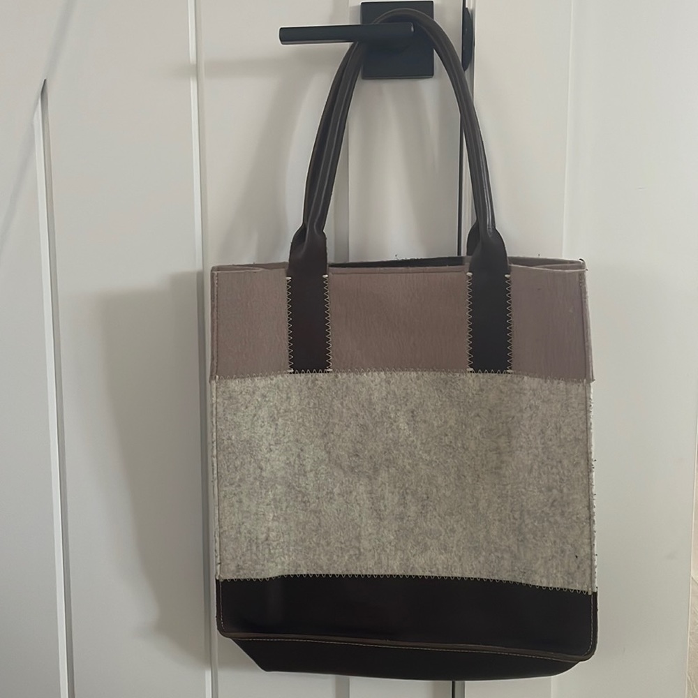 Graf Lantz wool and leather tote